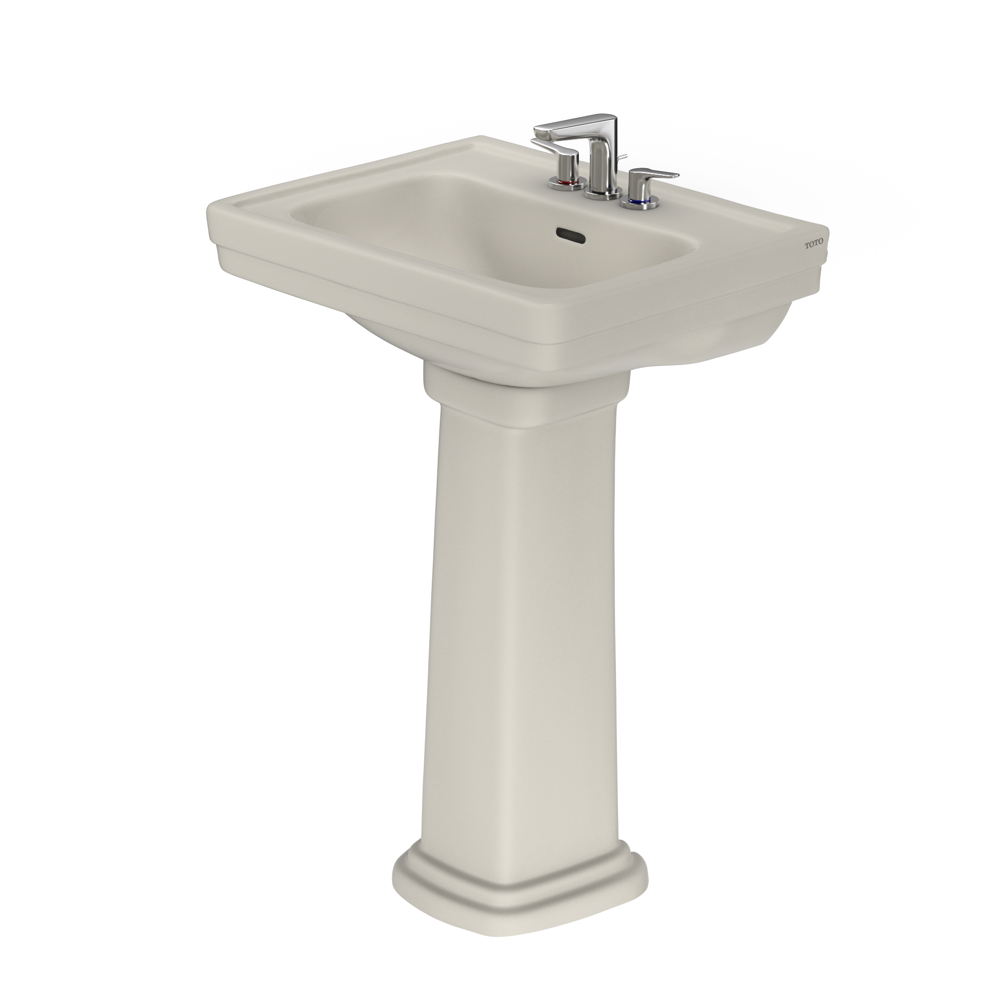 TOTO LPT532.4N#12 Promenade 24" X 19-1/4" Rectangular Pedestal Bathroom Sink For 4 Inch Center Faucets - Sedona Beige