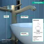 HANSGROHE 31303141 Metropol Classic Single-Hole Faucet 260 with Pop-Up Drain, 1.2 GPM - Brushed Bronze