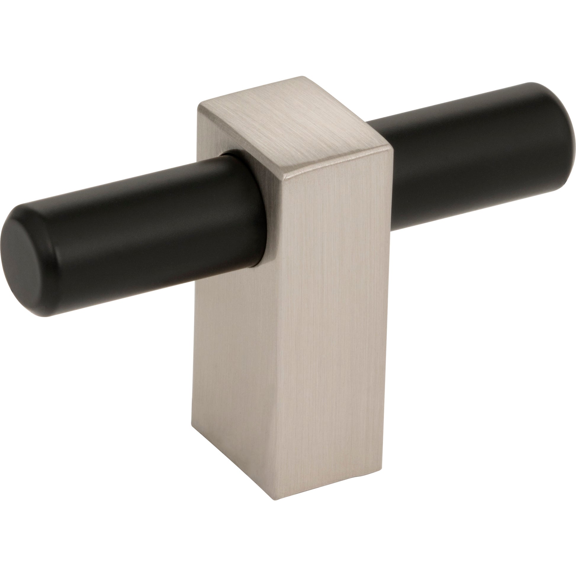 JEFFREY ALEXANDER 478T-MBSN Larkin 2 2-3/8" Length Bar Knob - Matte Black w/Satin Nickel