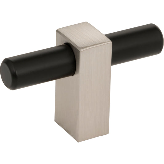 JEFFREY ALEXANDER 478T-MBSN Larkin 2 2-3/8" Length Bar Knob - Matte Black w/Satin Nickel