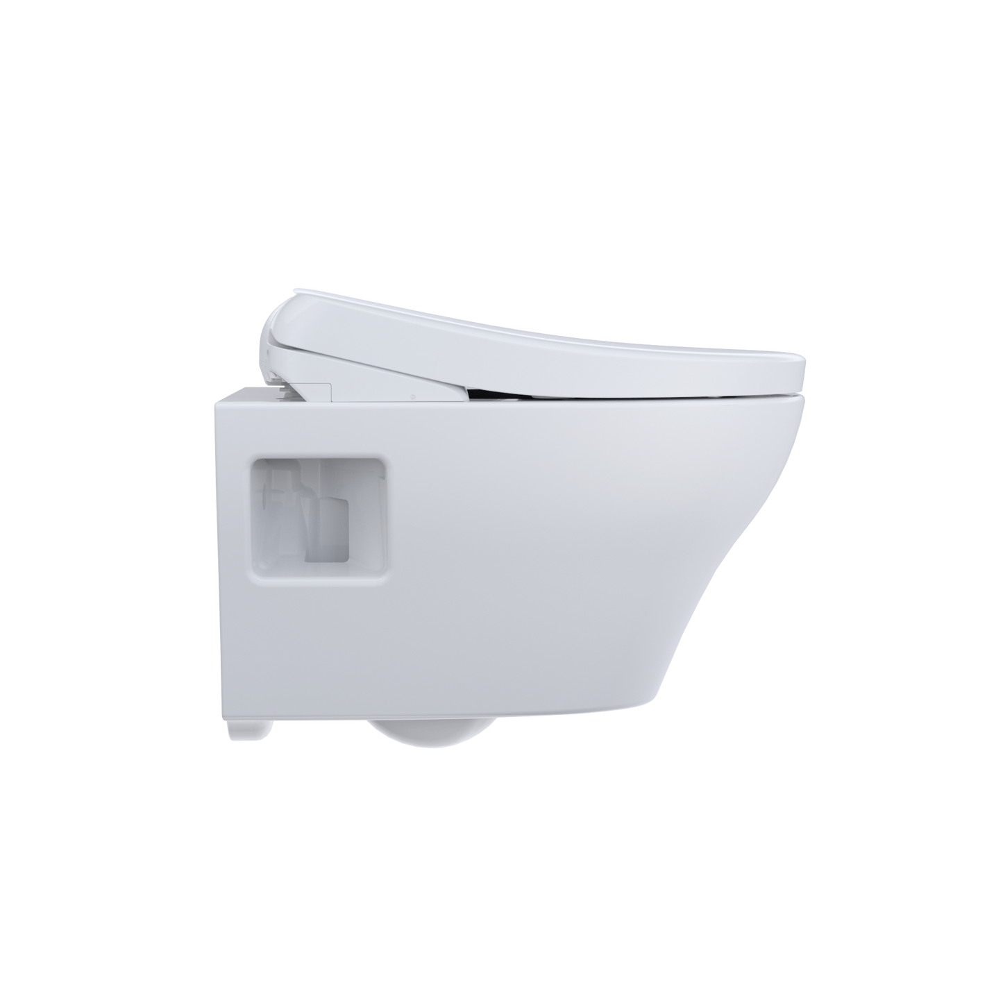 TOTO CWT4284736CMFGA#MS WASHLET+ EP Wall-Hung Elongated Toilet with S7A Contemporary Bidet Seat and DuoFit In-Wall 0.9 and 1.28 GPF Auto Dual-Flush Tank System , Matte Silver