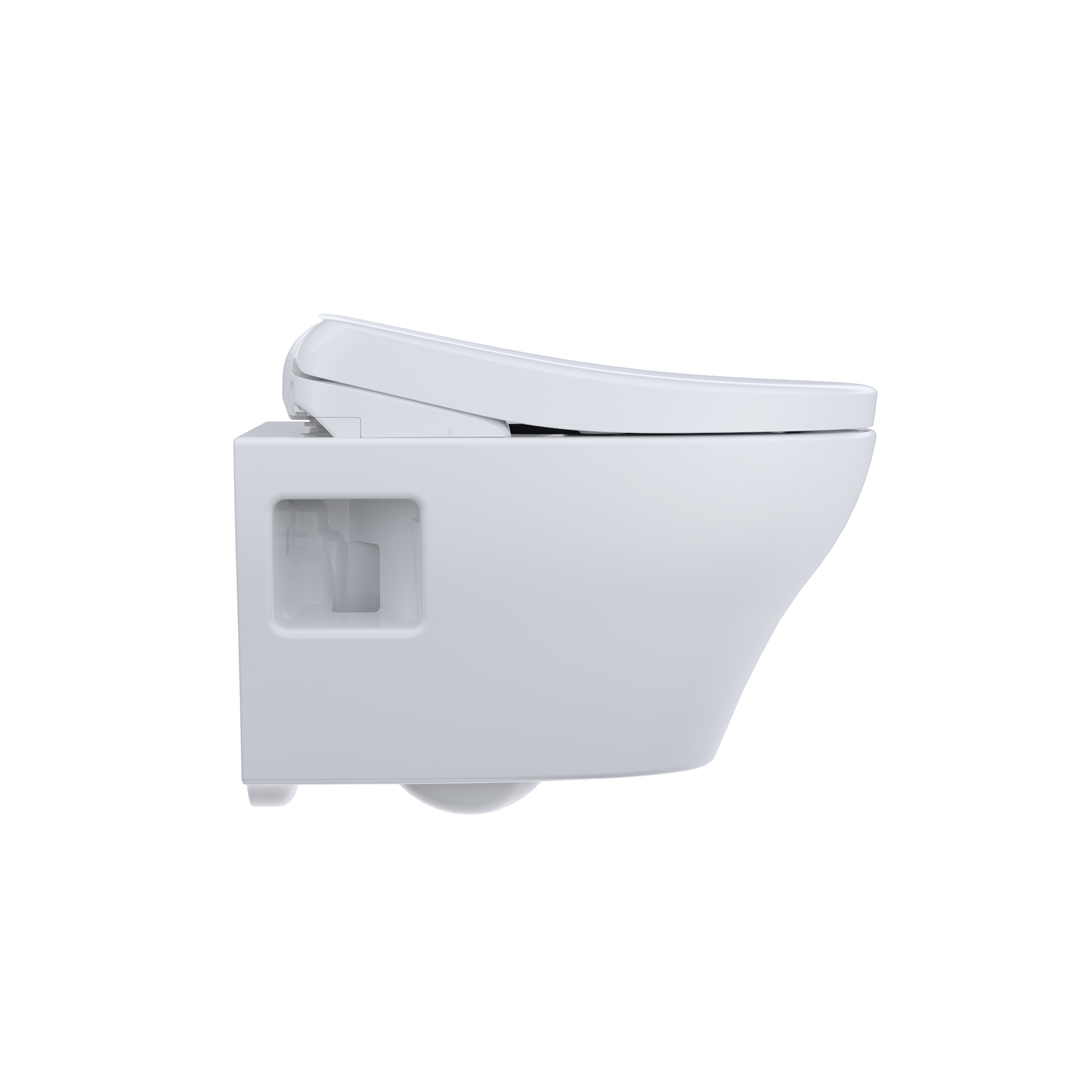 TOTO CWT4284736CMFGA#MS Washlet+ Ep Wall-Hung Elongated Toilet With S7A Contemporary Bidet Seat And Duofit In-Wall 0.9 And 1.28 Gpf Auto Dual-Flush Tank System - Matte Silver