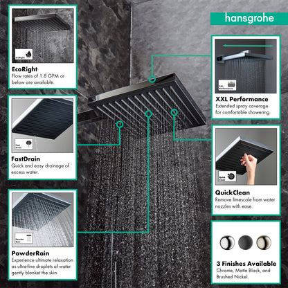 HANSGROHE 24332001 Pulsify E Showerhead 260 1-Jet, 1.75GPM - Chrome