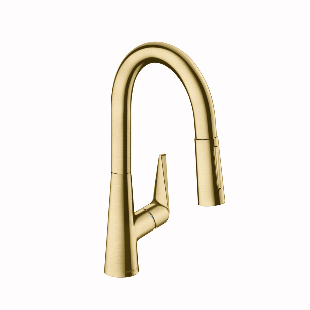 HANSGROHE 72815251 Talis S Prep Kitchen Faucet, 2-Spray Pull-Down, 1.75 GPM - Brushed Gold Optic