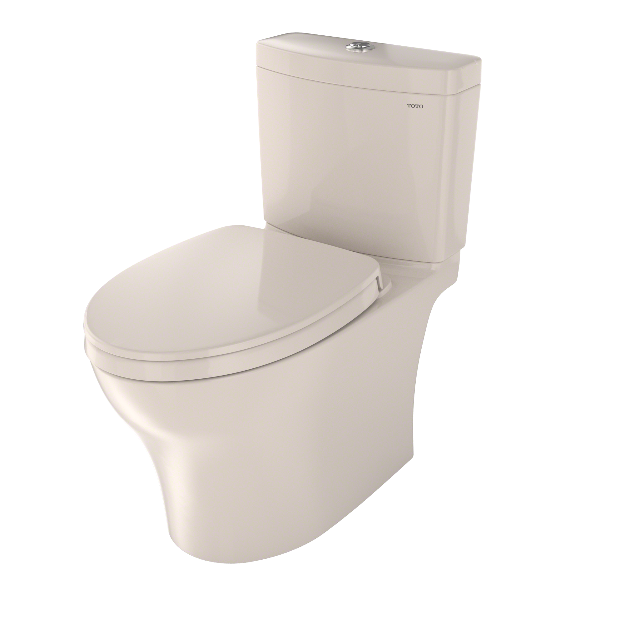 TOTO MS446124CEMFGN#12 Aquia Iv Two-Piece Elongated Dual Flush 1.28 And 0.9 Gpf Universal Height Toilet With Cefiontect - Sedona Beige