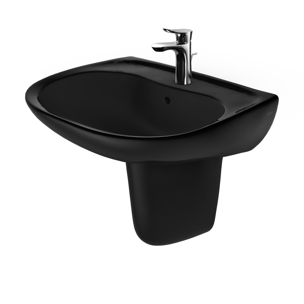 TOTO LHT242#51 Prominence Oval Wall-Mount Bathroom Sink And Shroud For Single Hole Faucets - Ebony