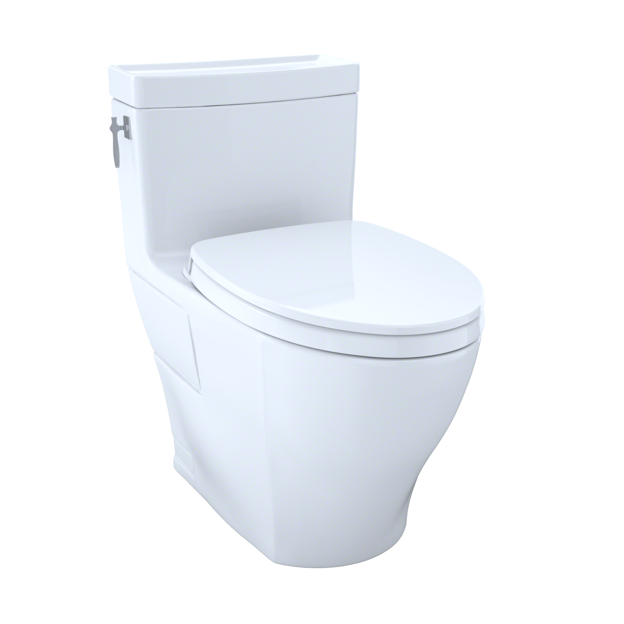 TOTO MS626124CEFG#01 Aimes Washlet+ One-Piece Elongated 1.28 Gpf Universal Height Skirted Toilet With Cefiontect - Cotton White