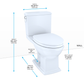 TOTO MS494124CEMFG#01 Connelly WASHLET+ Two-Piece Elongated Dual Flush 1.28 and 0.9 GPF Universal Height Toilet with CEFIONTECT , Cotton White