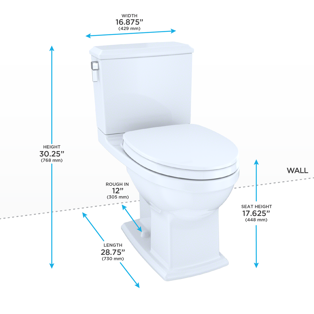 TOTO MS494124CEMFG#01 Connelly Washlet+ Two-Piece Elongated Dual Flush 1.28 And 0.9 Gpf Universal Height Toilet With Cefiontect - Cotton White
