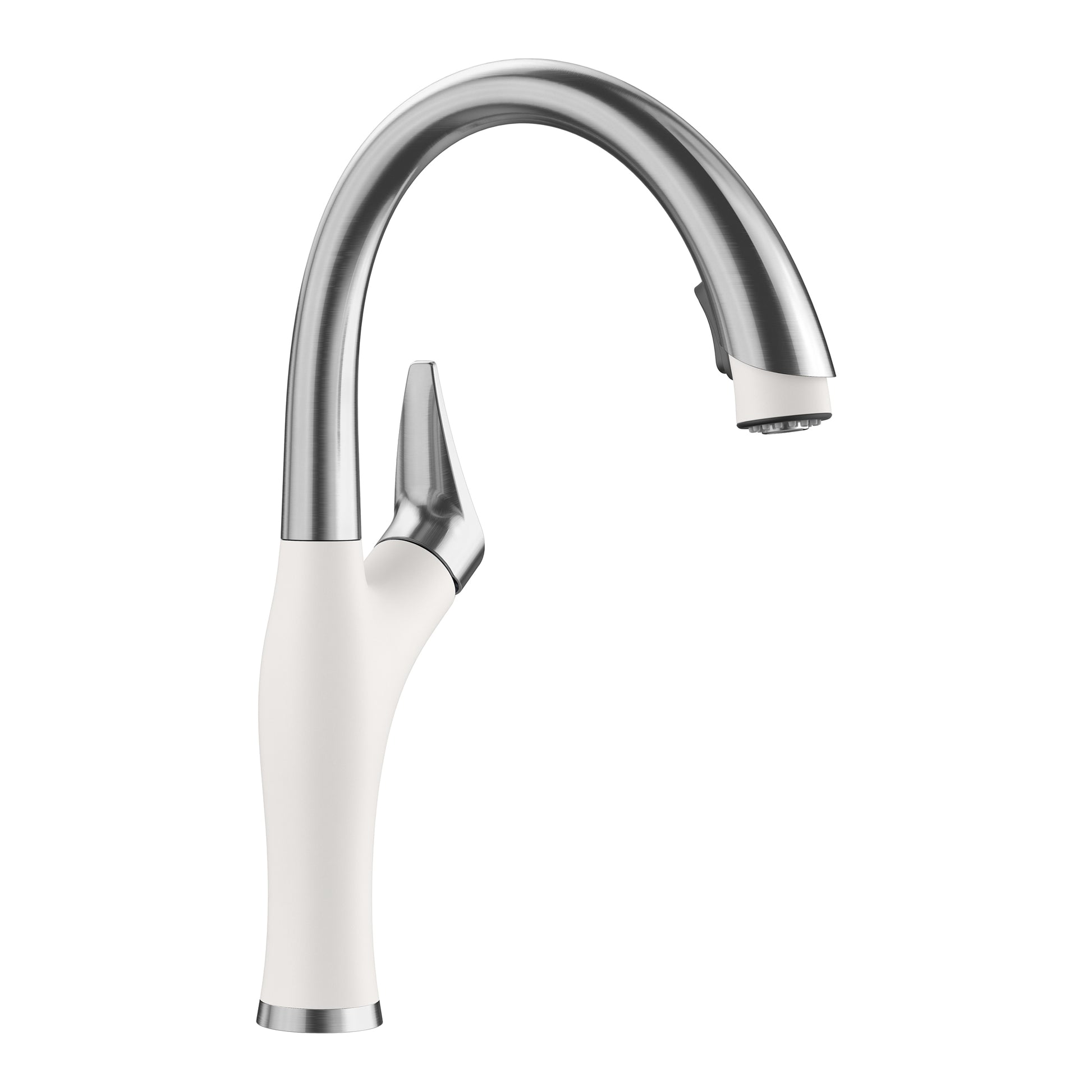 BLANCO 442036 Artona Artona Pull-Down Dual-Spray Kitchen Faucet - PVD Steel/White in Pvd Steel/White