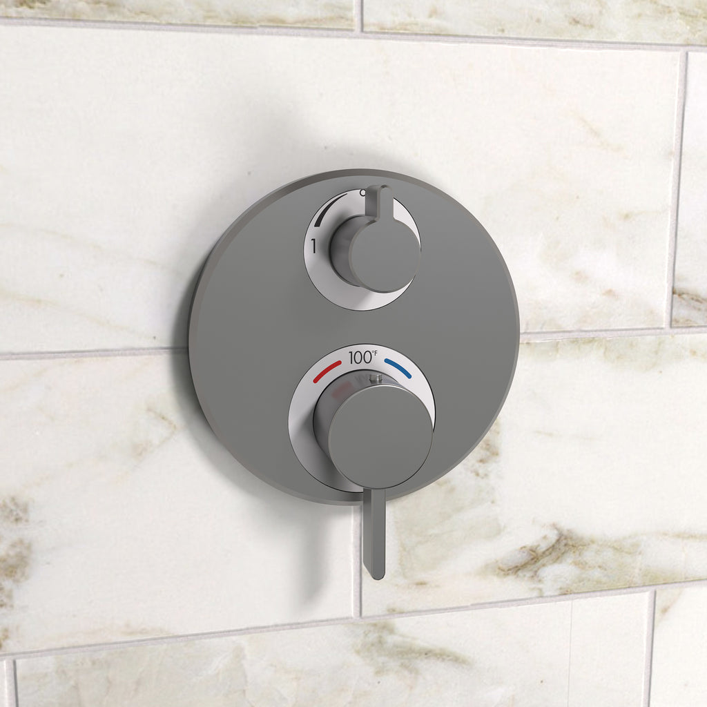 HANSGROHE 15758341 Ecostat S Thermostatic Trim with Volume Control and Diverter - Brushed Black Chrome