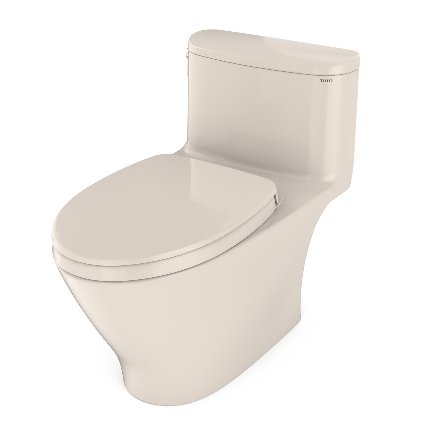 TOTO MS642124CEFG#12 Nexus One-Piece Elongated 1.28 GPF Universal Height Toilet with CEFIONTECT and SS124 SoftClose Seat , Sedona Beige