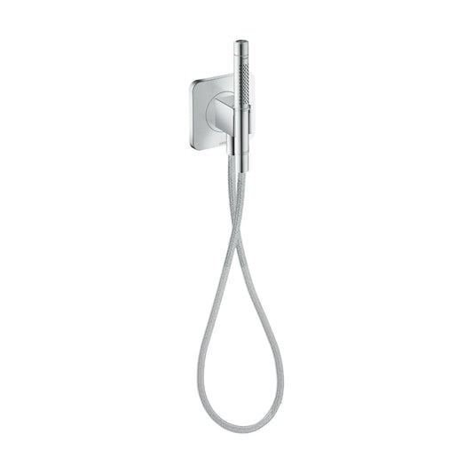 AXOR Citterio C Handshower Holder Softsquare with Outlet 5"x5" with Handshower and Textile Hose, 1.75 GPM in Chrome