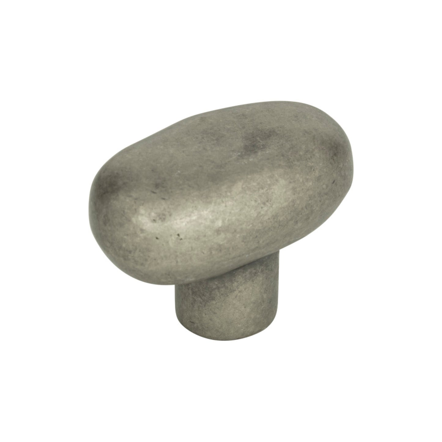 ATLAS 332-P Distressed 1 11/16" Length Oval Knob - Pewter