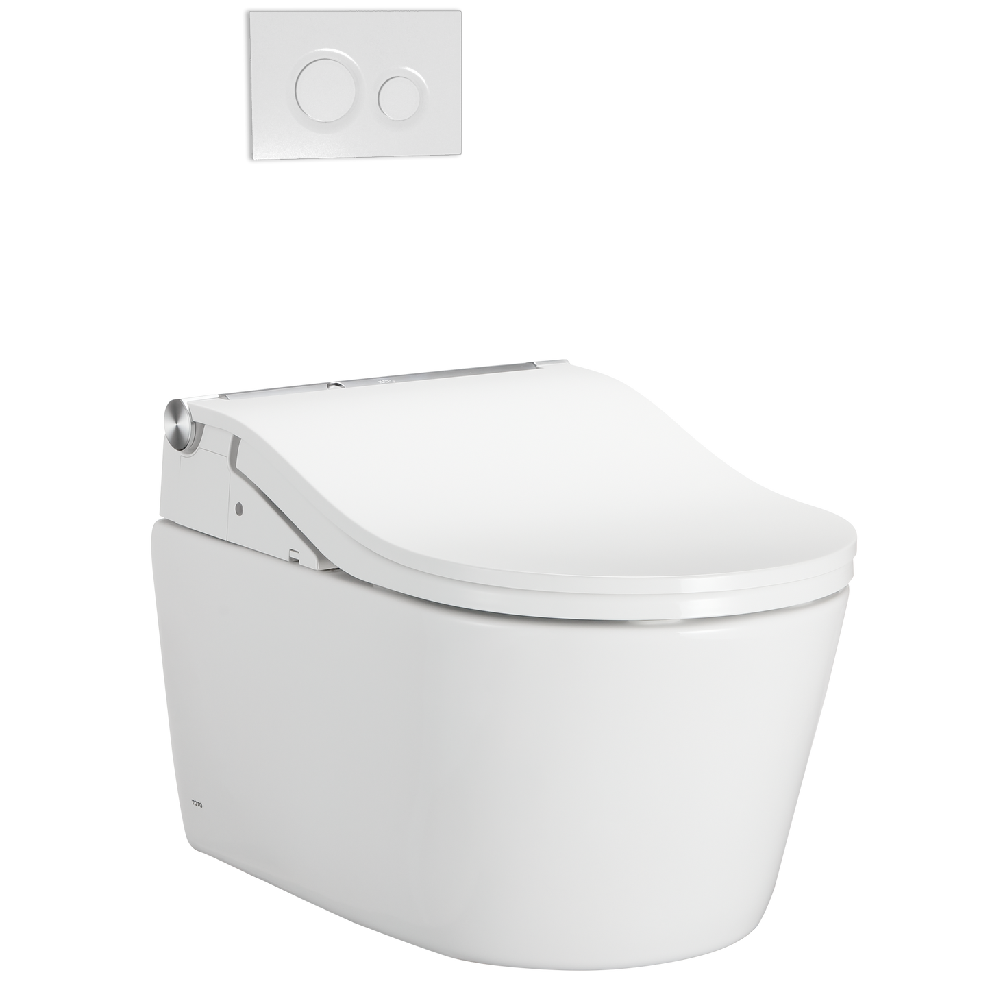 TOTO CWT4474547CMFGA#MS WASHLET+ RP Wall-Hung D-Shape Toilet with RW Bidet Seat and DuoFit In-Wall 1.28 and 0.9 GPF Auto Dual-Flush Tank System , Cotton White