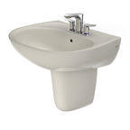TOTO LHT241.4G#12 Supreme Oval Wall-Mount Bathroom Sink With Cefiontect And Shroud For 4 Inch Center Faucets - Sedona Beige