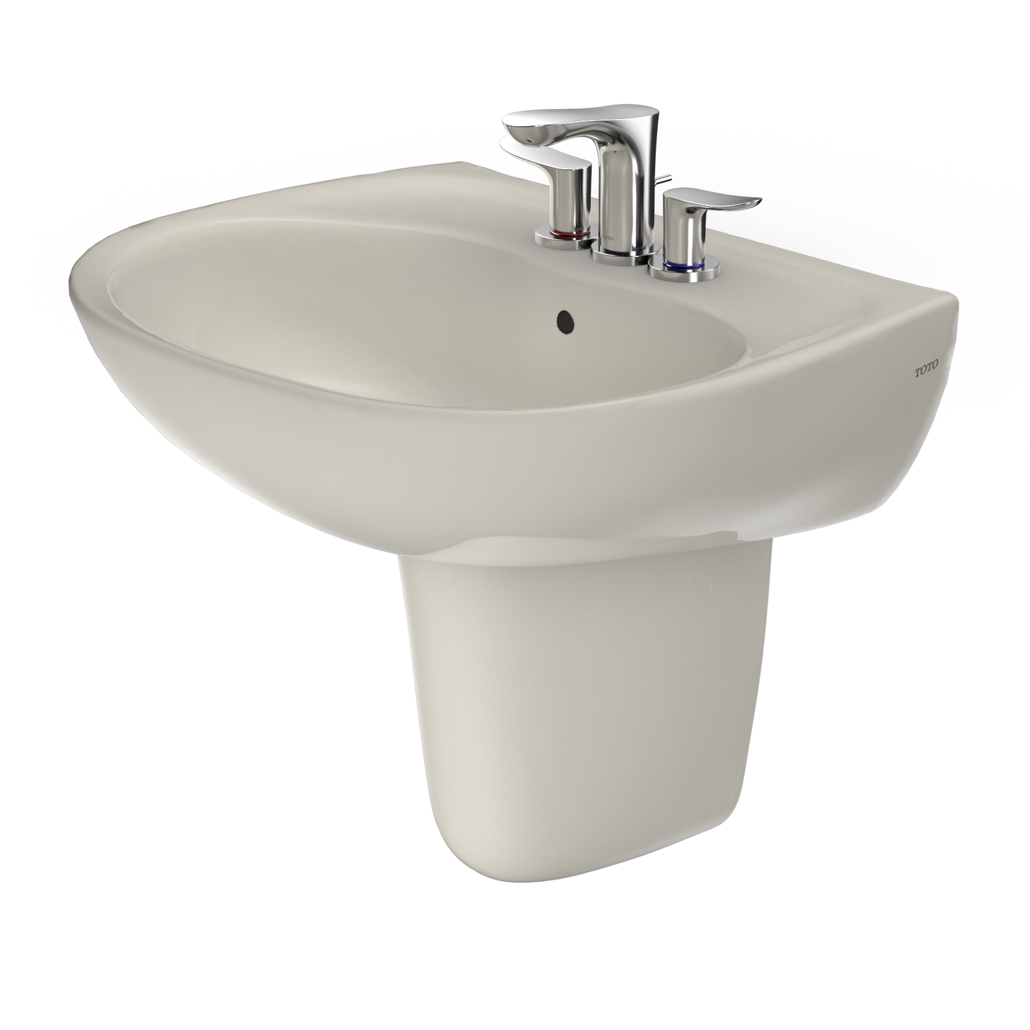 TOTO LHT241.4G#12 Supreme Oval Wall-Mount Bathroom Sink With Cefiontect And Shroud For 4 Inch Center Faucets - Sedona Beige