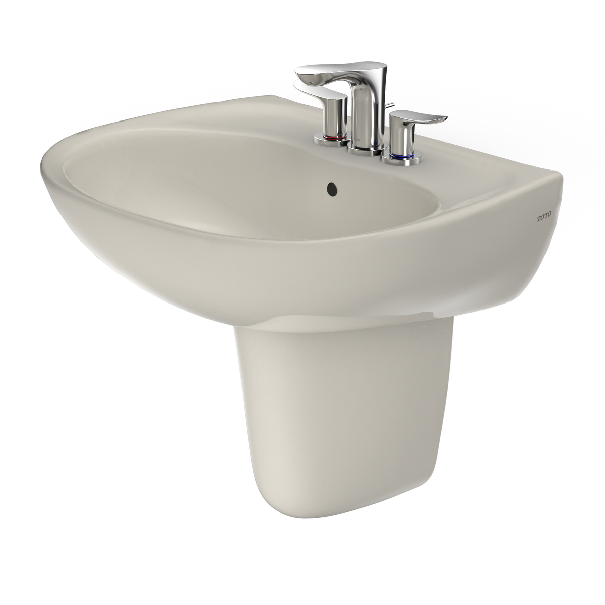 TOTO LHT241.4G#12 Supreme Oval Wall-Mount Bathroom Sink With Cefiontect And Shroud For 4 Inch Center Faucets - Sedona Beige