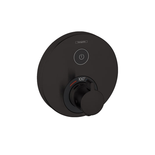 HANSGROHE 15744671 ShowerSelect S Thermostatic Trim for 1 Function, Round - Matte Black