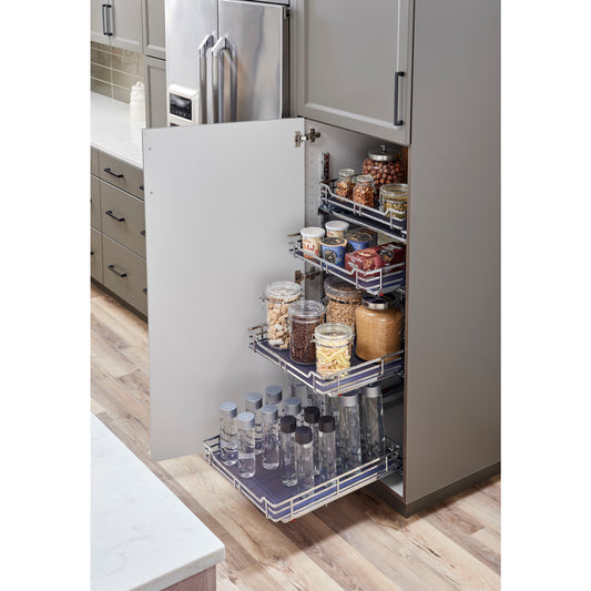 HARDWARE RESOURCES SWS-WB153PC 15" Polished Chrome STORAGE WITH STYLE® Metal Soft-close Pullout Basket - Polished Chrome