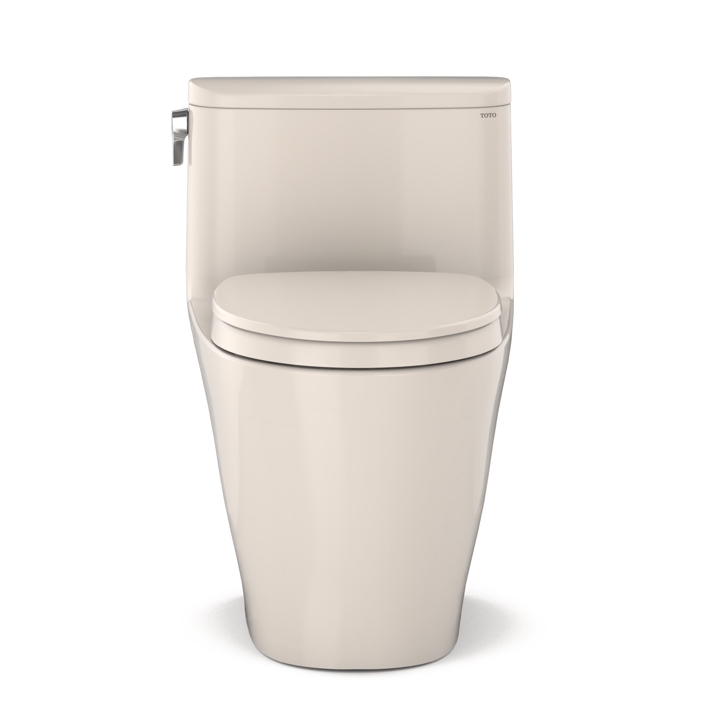 TOTO MS642124CEFG#12 Nexus One-Piece Elongated 1.28 GPF Universal Height Toilet with CEFIONTECT and SS124 SoftClose Seat , Sedona Beige