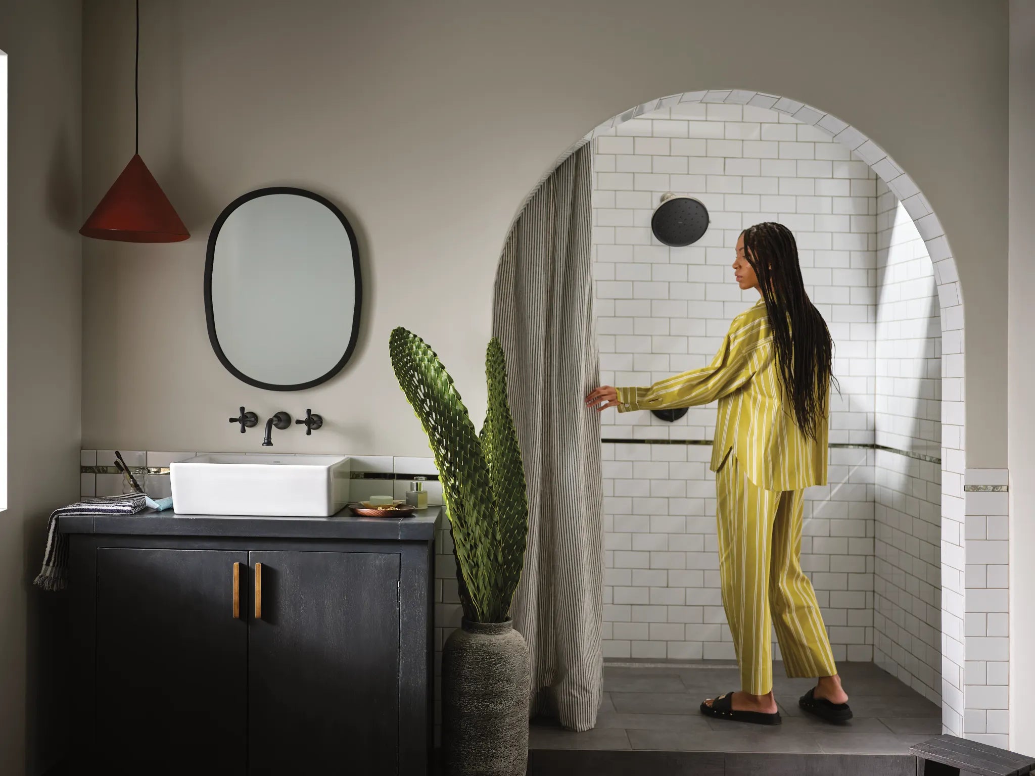 MOEN TS44105BL Colinet Two-Handle Wall Mount Bathroom Faucet - Matte Black