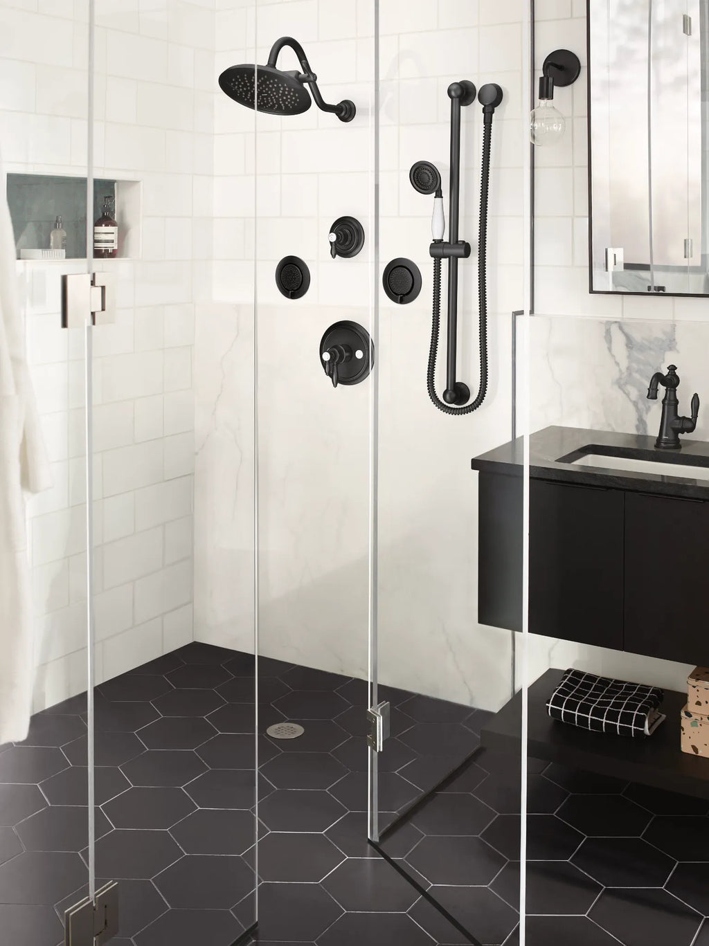 MOEN UTS43102EPBL Weymouth M-Core 4-Series Shower Trim - Matte Black