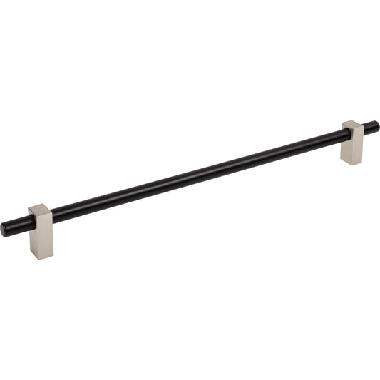 JEFFREY ALEXANDER 478-305MBSN Larkin 2 305 mm Center-to-Center Bar Pull - Matte Black w/Satin Nickel