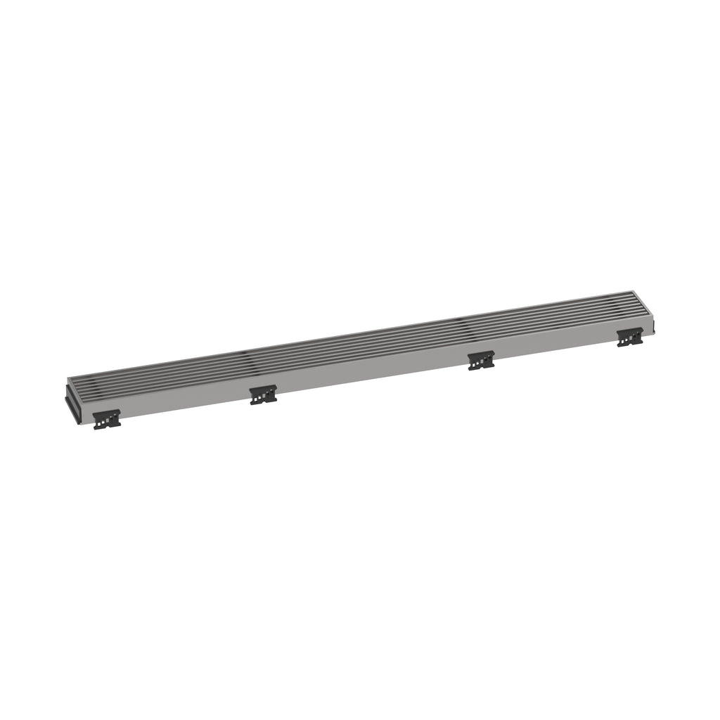 HANSGROHE 56117801 RainDrain Match Boardwalk Trim Broadwalk 27 5/8" with Height Adjustable Frame - Brushed Stainless Steel