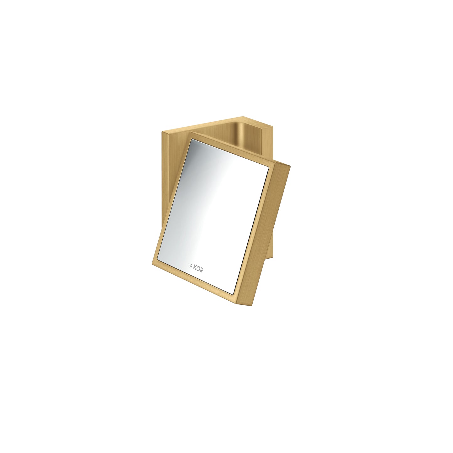 AXOR Universal Rectangular  Shaving Mirror in Brushed Gold Optic