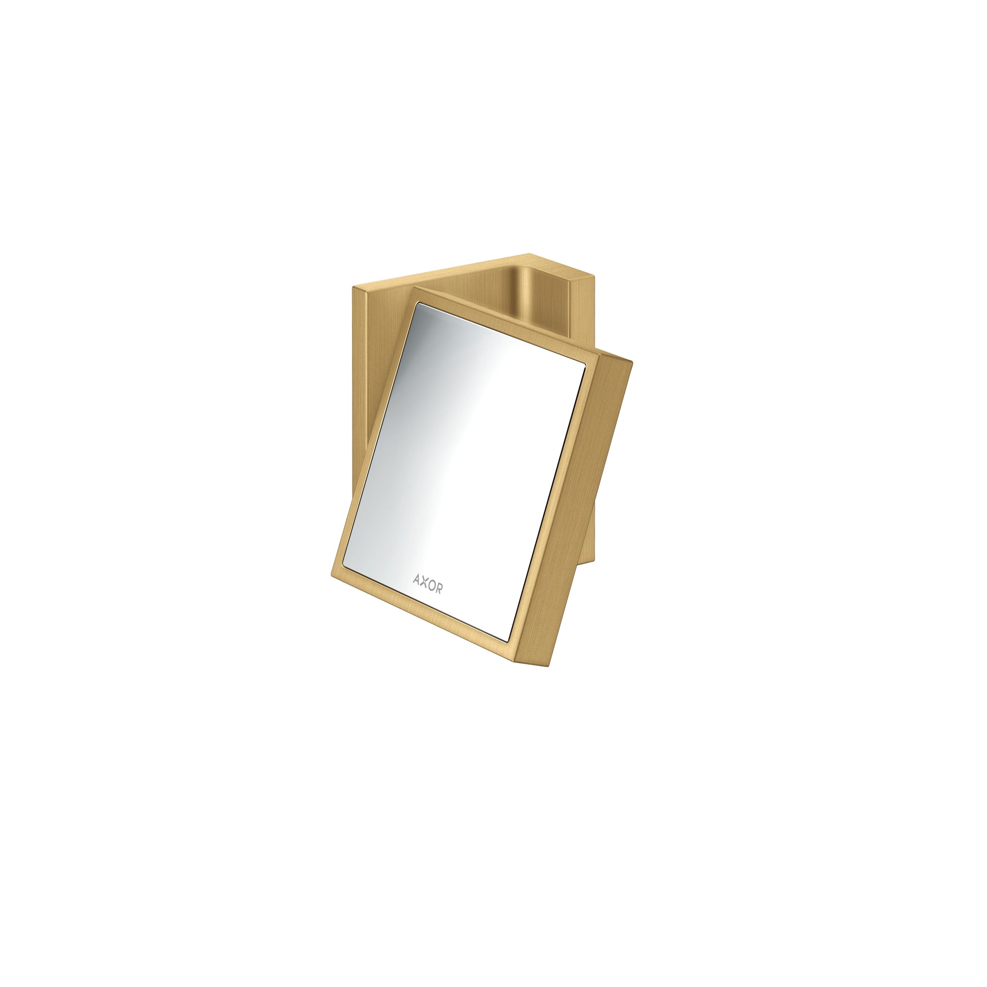 AXOR Universal Rectangular  Shaving Mirror in Brushed Gold Optic
