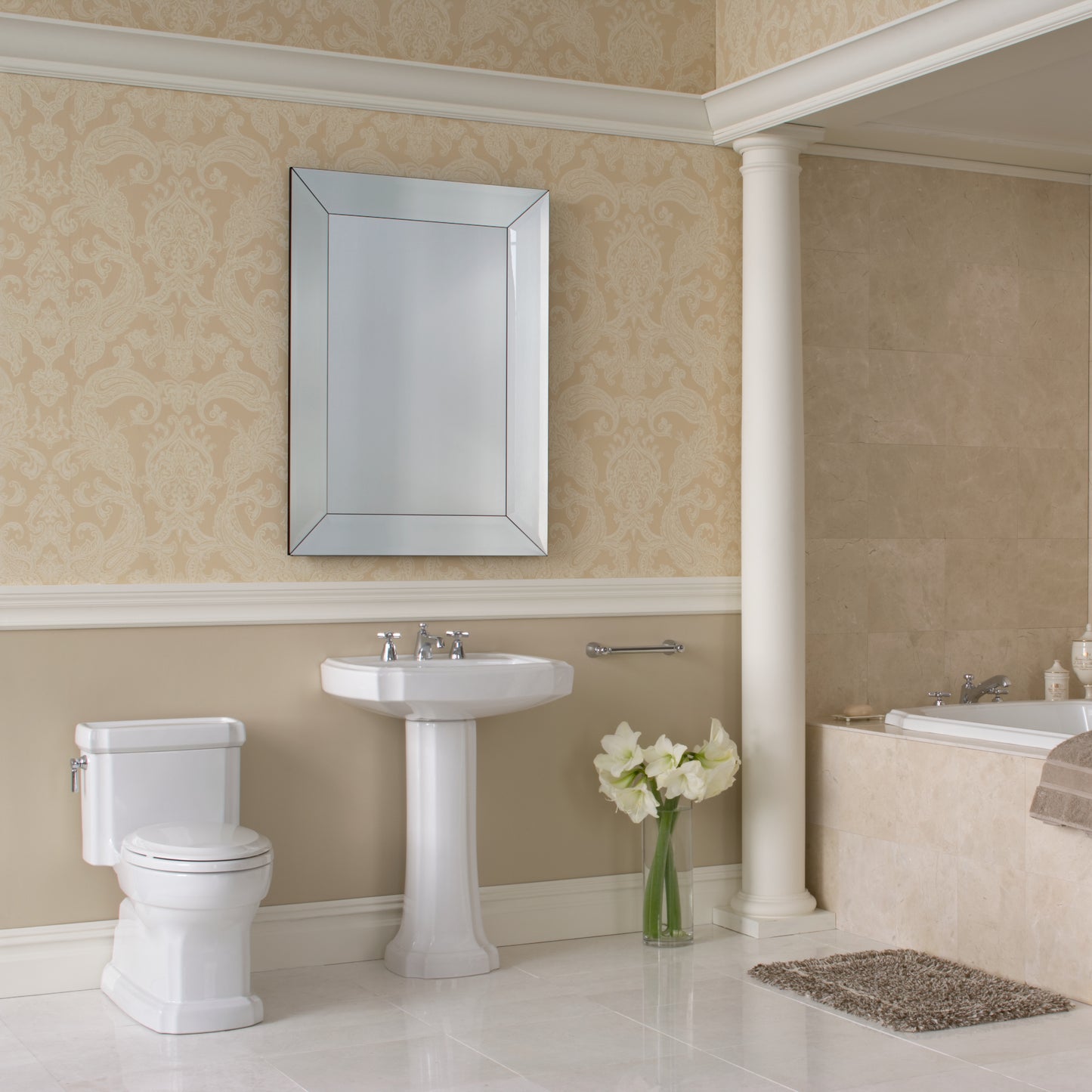 TOTO MS974224CEFG#12 Eco Guinevere Elongated 1.28 Gpf Universal Height Skirted Toilet With Cefiontect And Softclose Seat - Sedona Beige