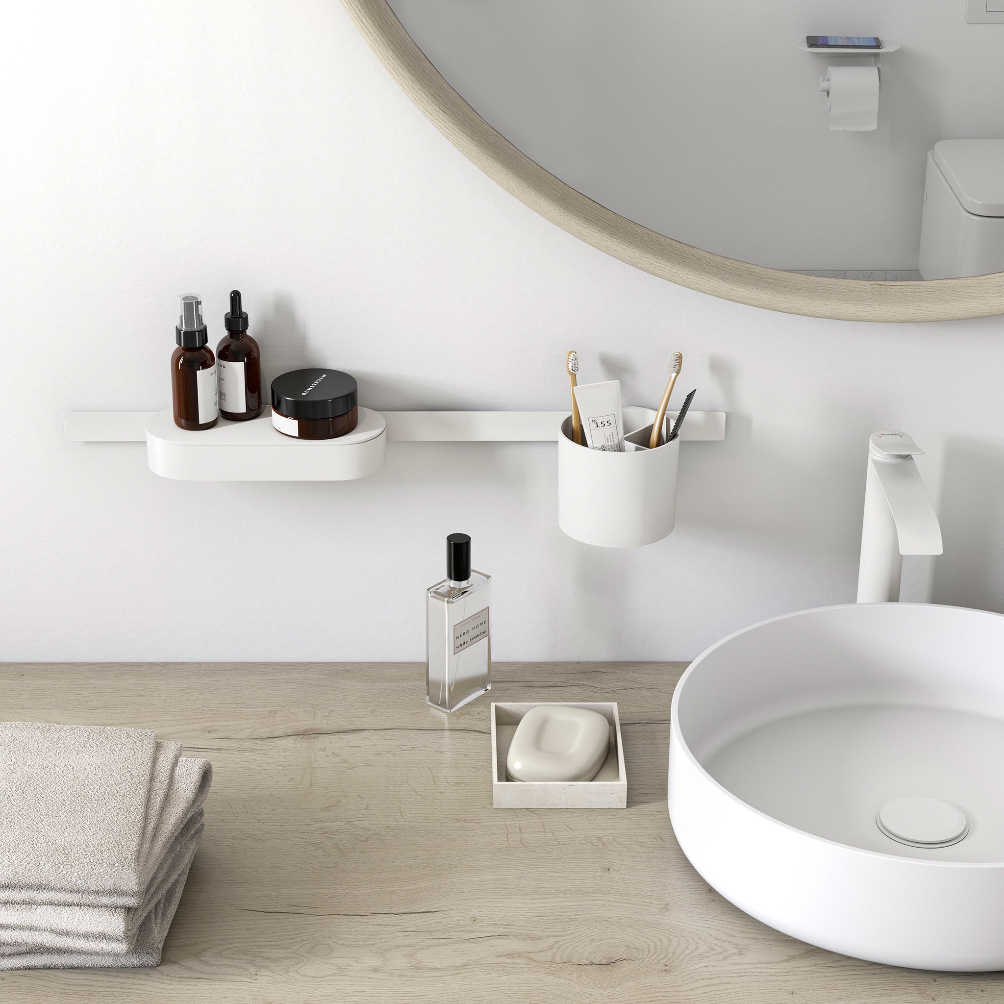 HANSGROHE 27904700 WallStoris Wall Bar, 28" - Matte White