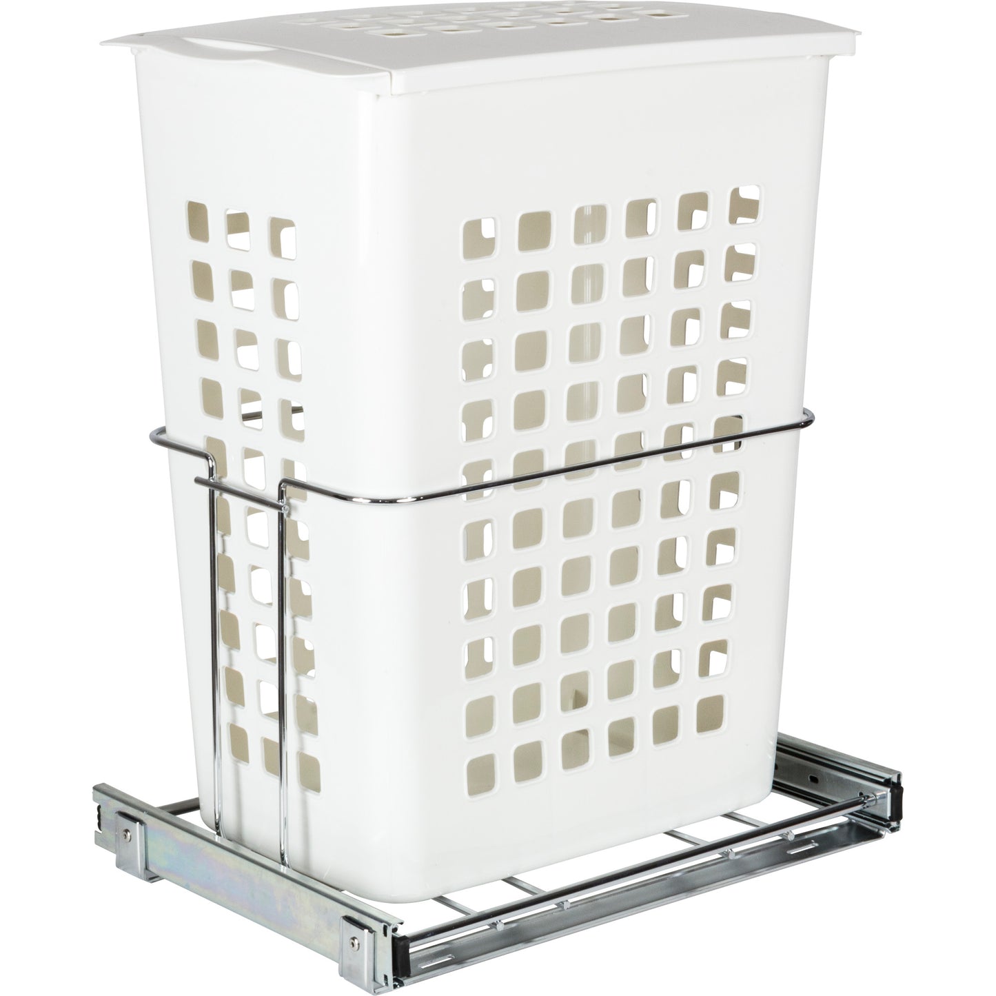 HARDWARE RESOURCES HP-BM1424WPC Laundry Hamper Pullout - Polished Chrome