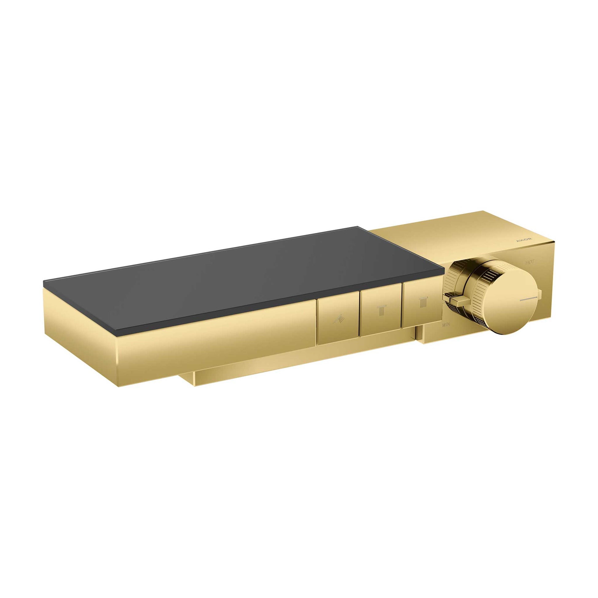 AXOR Edge Thermostatic Trim for Exposed Installation for 3 Functions in Polished Gold Optic