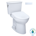 TOTO MW7864736CEGA#01 Drake Transitional Washlet+ Two-Piece Elongated 1.28 Gpf Tornado Flush Toilet And S7A Contemporary Bidet Seat With Auto Flush - Cotton White