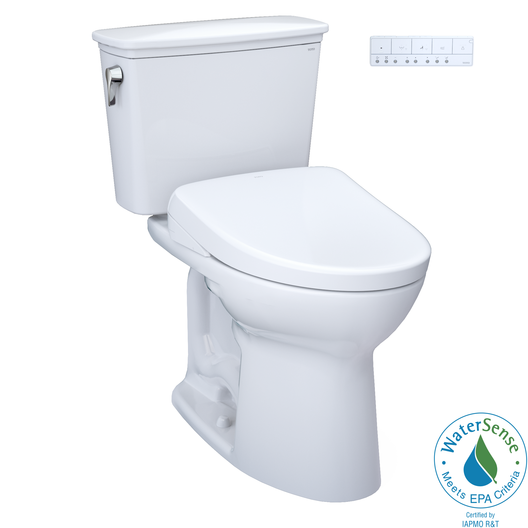 TOTO MW7864736CEG#01 Drake Transitional Washlet+ Two-Piece Elongated 1.28 Gpf Tornado Flush Toilet With S7A Contemporary Bidet Seat - Cotton White