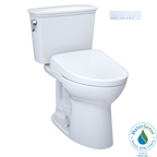 TOTO MW7864726CEGA#01 Drake Transitional Washlet+ Two-Piece Elongated 1.28 Gpf Tornado Flush Toilet And S7 Bidet Seat With Auto Flush - Cotton White