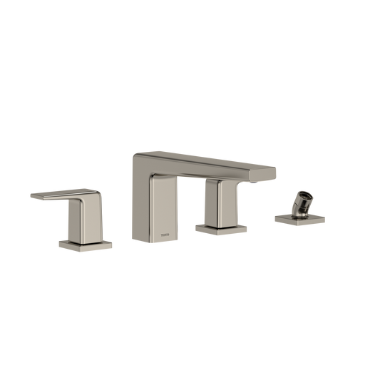 TOTO TBG10202U#PN Gb Two-Handle Deck-Mount Roman Tub Filler Trim With Handshower - Polished Nickel