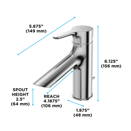 TOTO TLS01301U#CP Tls01301U#Cp Lb Series 1.2 Gpm Single Handle Bathroom Sink Faucet With Drain Assembly - Polished Chrome