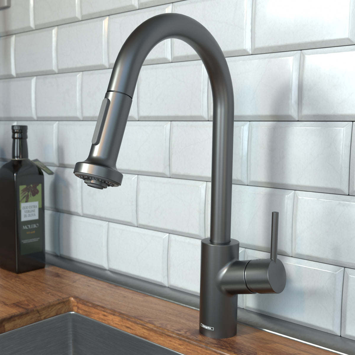 HANSGROHE 04286340 Talis S² Prep Kitchen Faucet, 2-Spray Pull-Down, 1.75 GPM - Brushed Black Chrome
