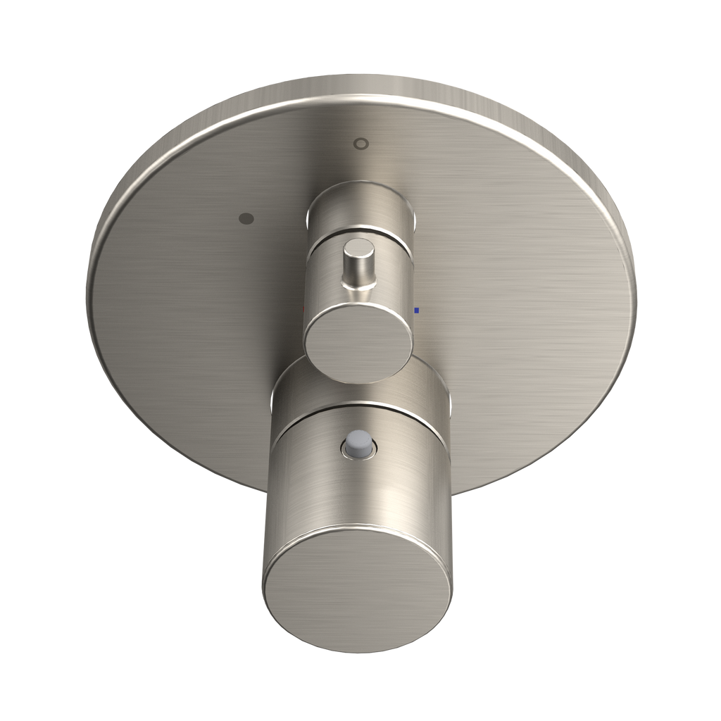 TOTO TBV01407U#BN Round Thermostatic Mixing Valve With Volume Control Shower Trim - Brushed Nickel