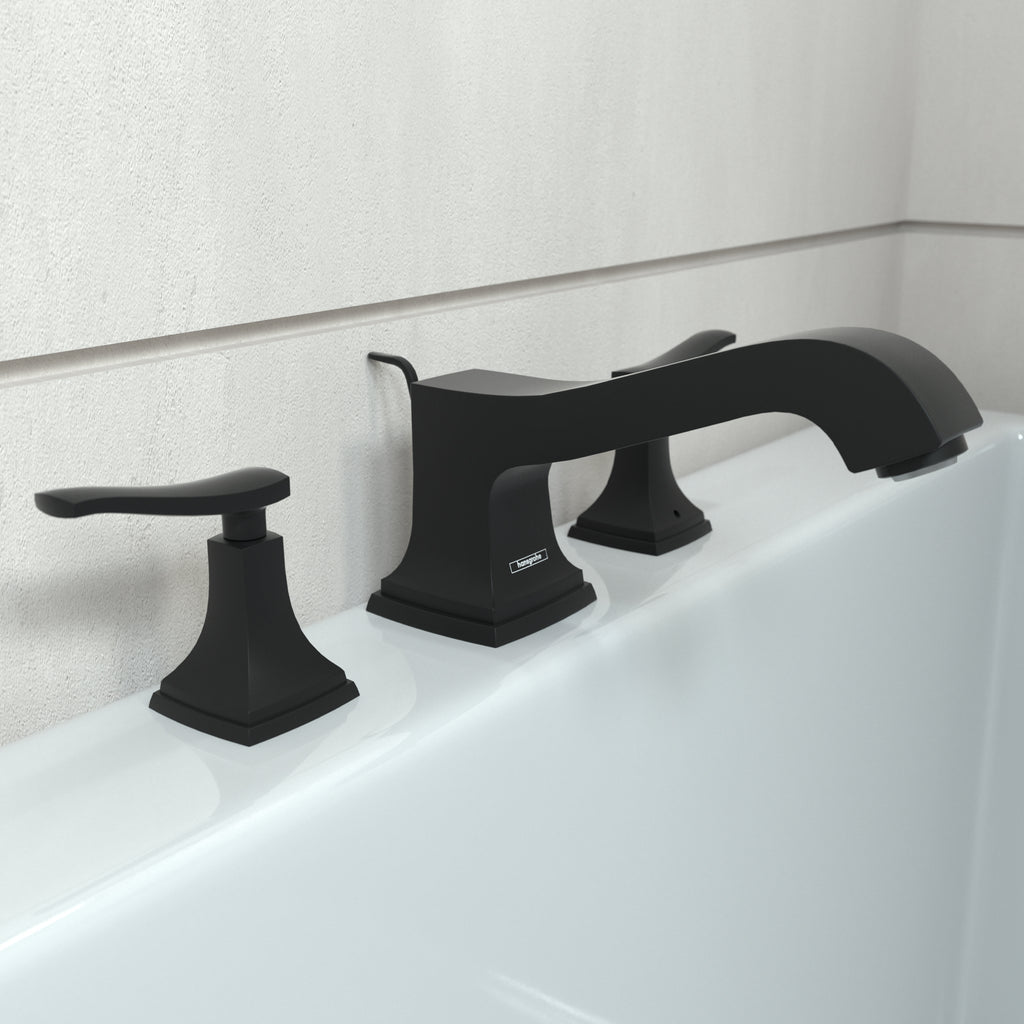 HANSGROHE 31428671 Metropol Classic 3-Hole Roman Tub Set Trim with Lever Handles - Matte Black