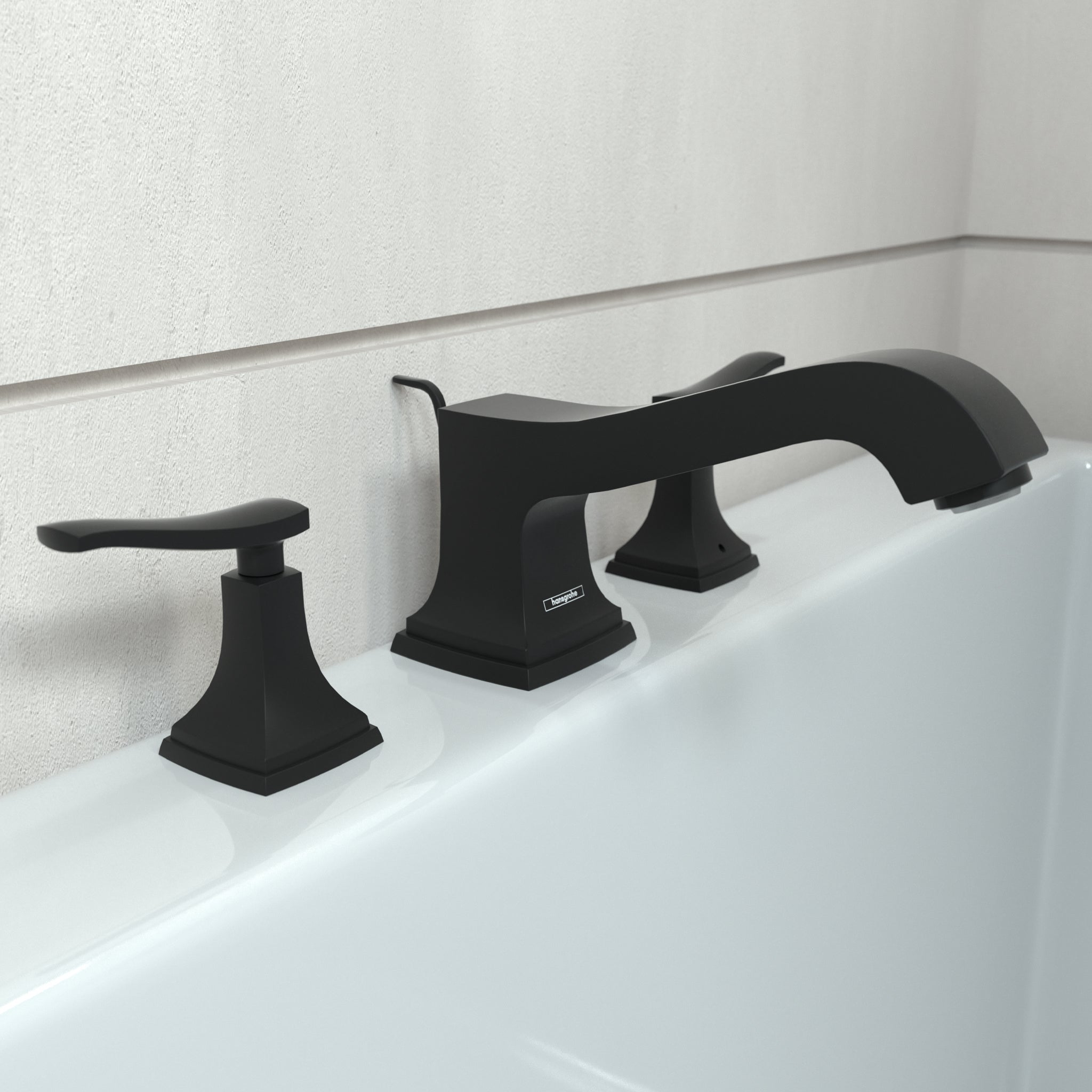 HANSGROHE 31428671 Metropol Classic 3-Hole Roman Tub Set Trim with Lever Handles - Matte Black