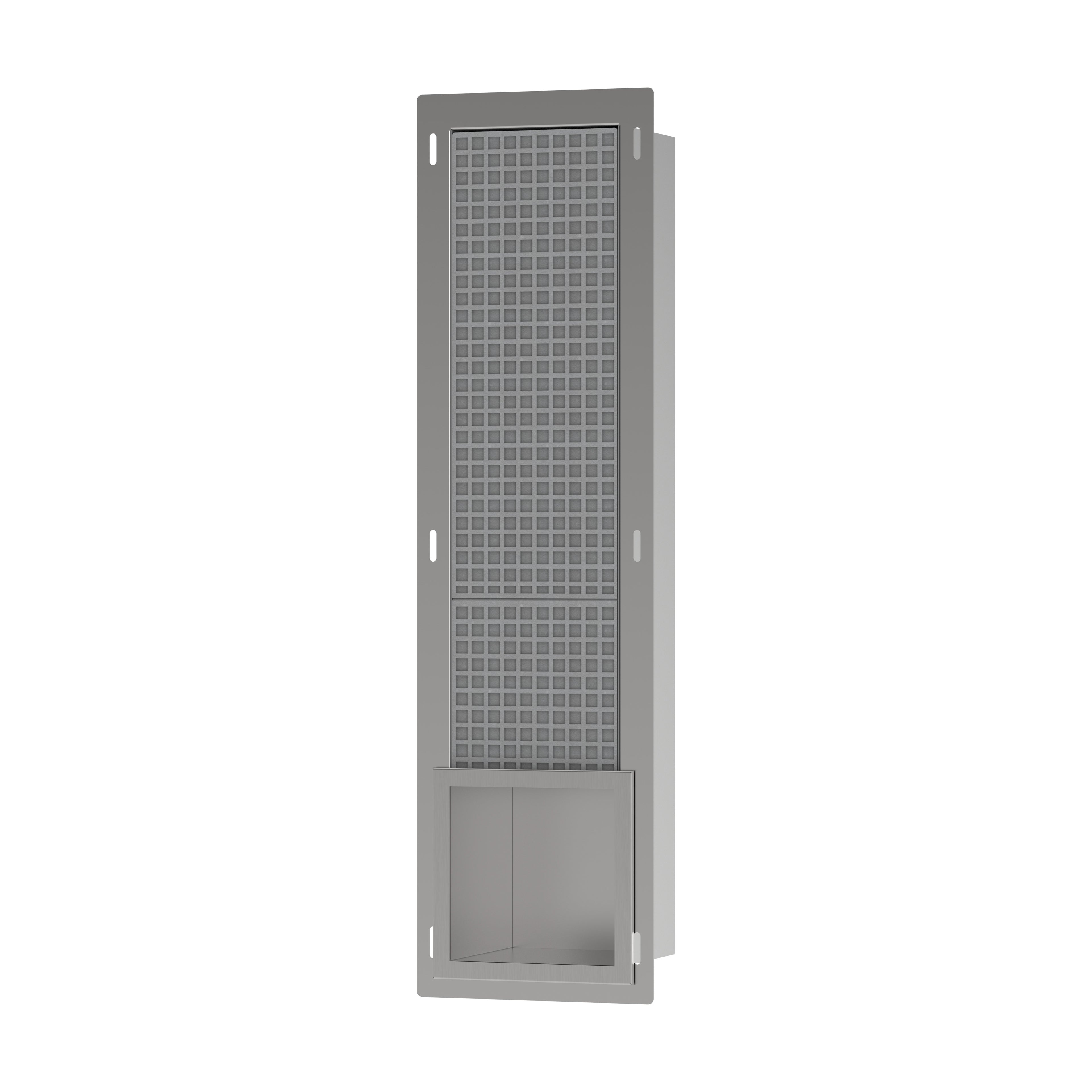HANSGROHE 56058800 XtraStoris Original Recessed Toilet Paper Holder with Storage & Tileable Door - Brushed Stainless Steel