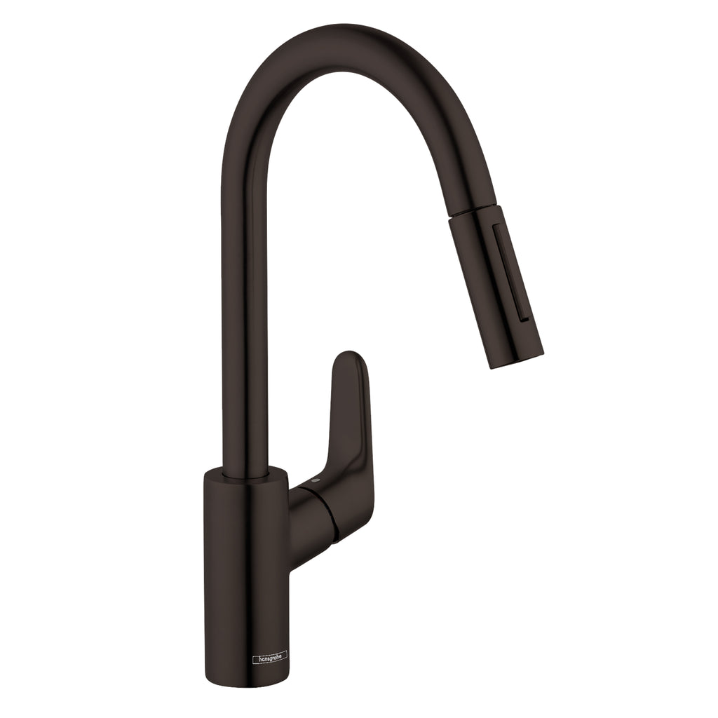 HANSGROHE 04505670 Focus HighArc Kitchen Faucet, 2-Spray Pull-Down, 1.75 GPM - Matte Black