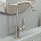 HANSGROHE 31609821 Focus Single-Hole Faucet 240 with Swivel Spout and Pop-Up Drain, 1.2 GPM - Brushed Nickel