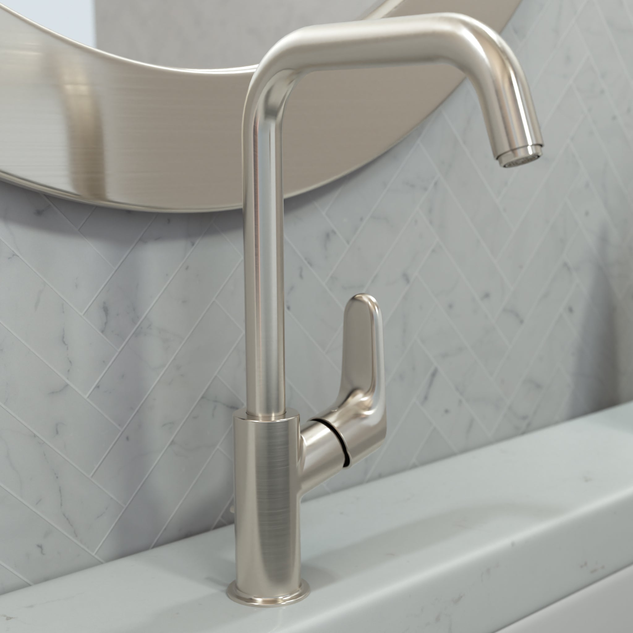 HANSGROHE 31609821 Focus Single-Hole Faucet 240 with Swivel Spout and Pop-Up Drain, 1.2 GPM - Brushed Nickel