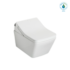 TOTO CWT4494049CMFG#MS Washlet+ Sp Wall-Hung Square-Shape Toilet With Sx Bidet Seat And Duofit In-Wall 1.28 And 0.9 Gpf Dual-Flush Tank System - Matte Silver