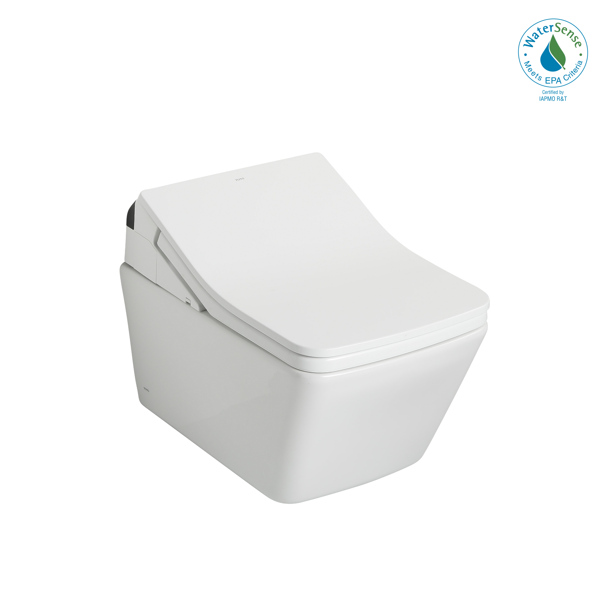 TOTO CWT4494049CMFG#MS Washlet+ Sp Wall-Hung Square-Shape Toilet With Sx Bidet Seat And Duofit In-Wall 1.28 And 0.9 Gpf Dual-Flush Tank System - Matte Silver